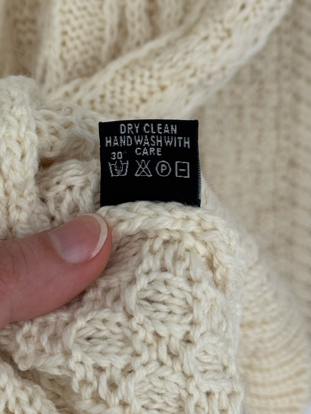 Original Aran Co NWT Long Cable Knit Full Zip Sweater XL Natural Irish Fisherman - Picture 10 of 10